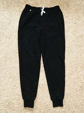 Figs Black Jogger Pants with White Drawcord